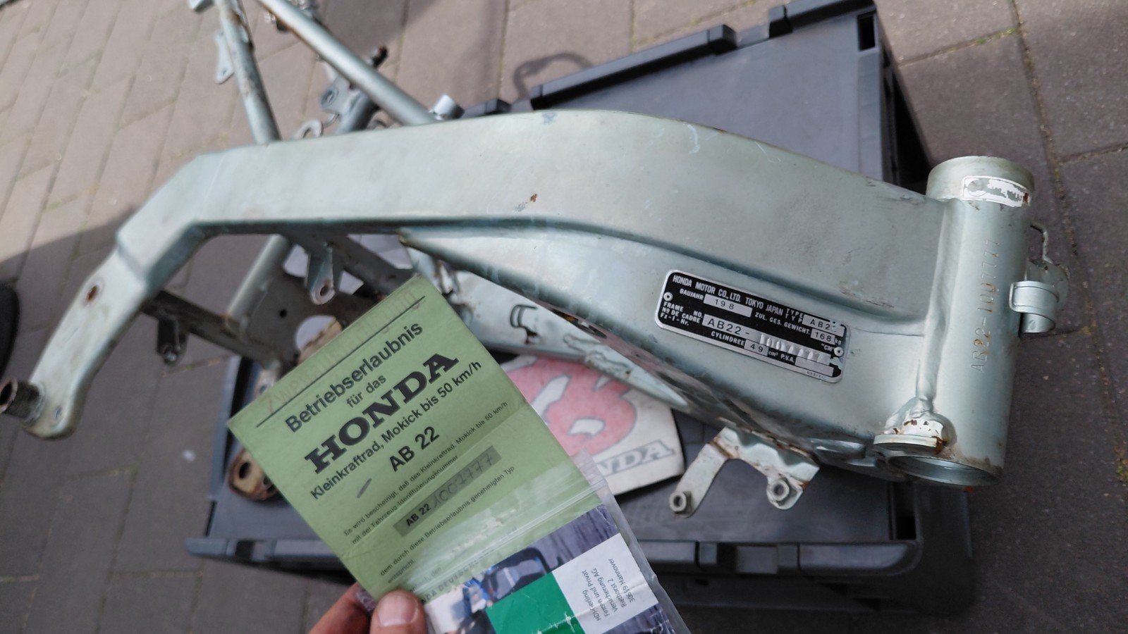 Honda ZB50 frame !!! gaaf nummer !!! Met papieren., Ophalen of Verzenden, Gebruikt, Frame, Overige merken