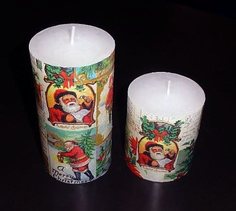 Kerst Kaarsen Kerstmis Kerstman, Kaars, Meerkleurig, Verzenden, Was