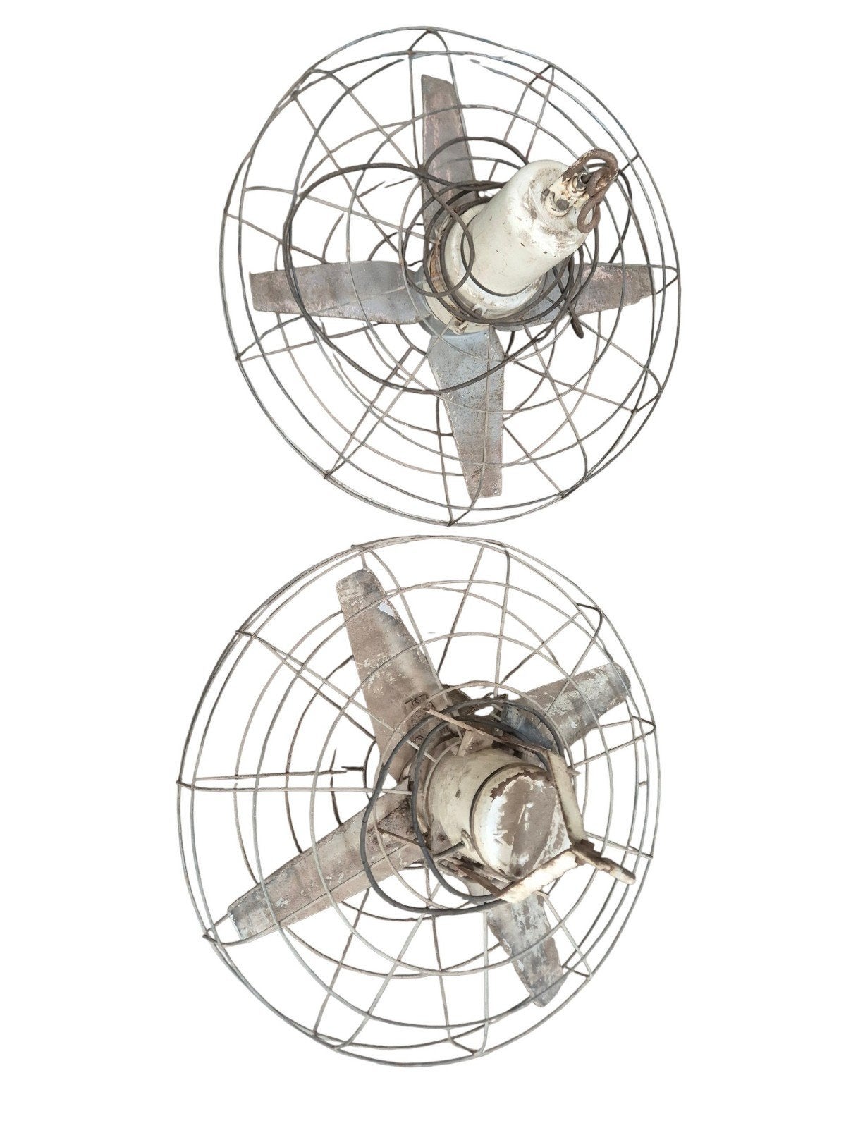 Set van 2 Vintage Industriële Plafondventilatoren, Ophalen