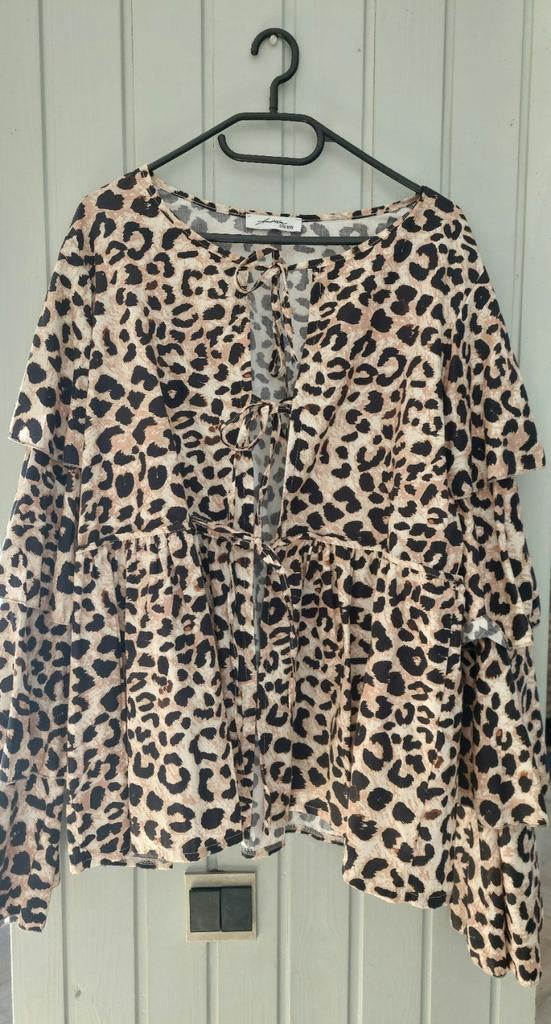Wijde Ambika top met luipaard print, Kleding | Dames, Tops, Ophalen of Verzenden