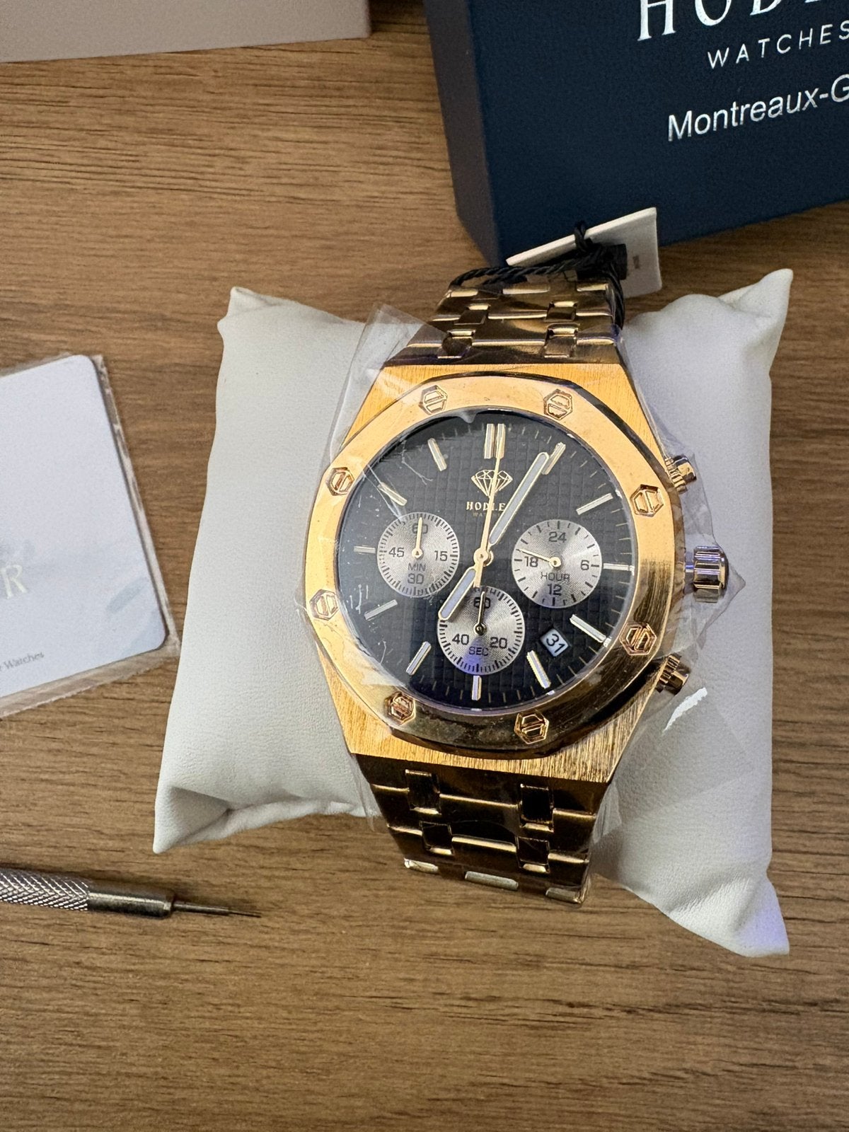 Hodler heren horloge, Ophalen, Zo goed als nieuw, Staal, Overige merken