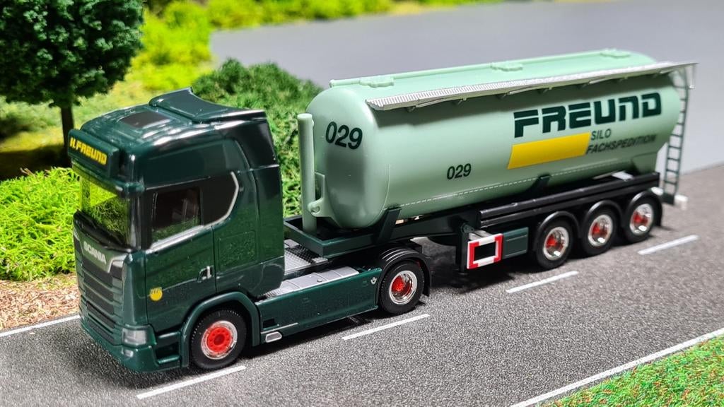 O52 Herpa Freund Köln Frechen Scania S silotrailer, Ophalen of Verzenden, Nieuw, Bus of Vrachtwagen, Herpa