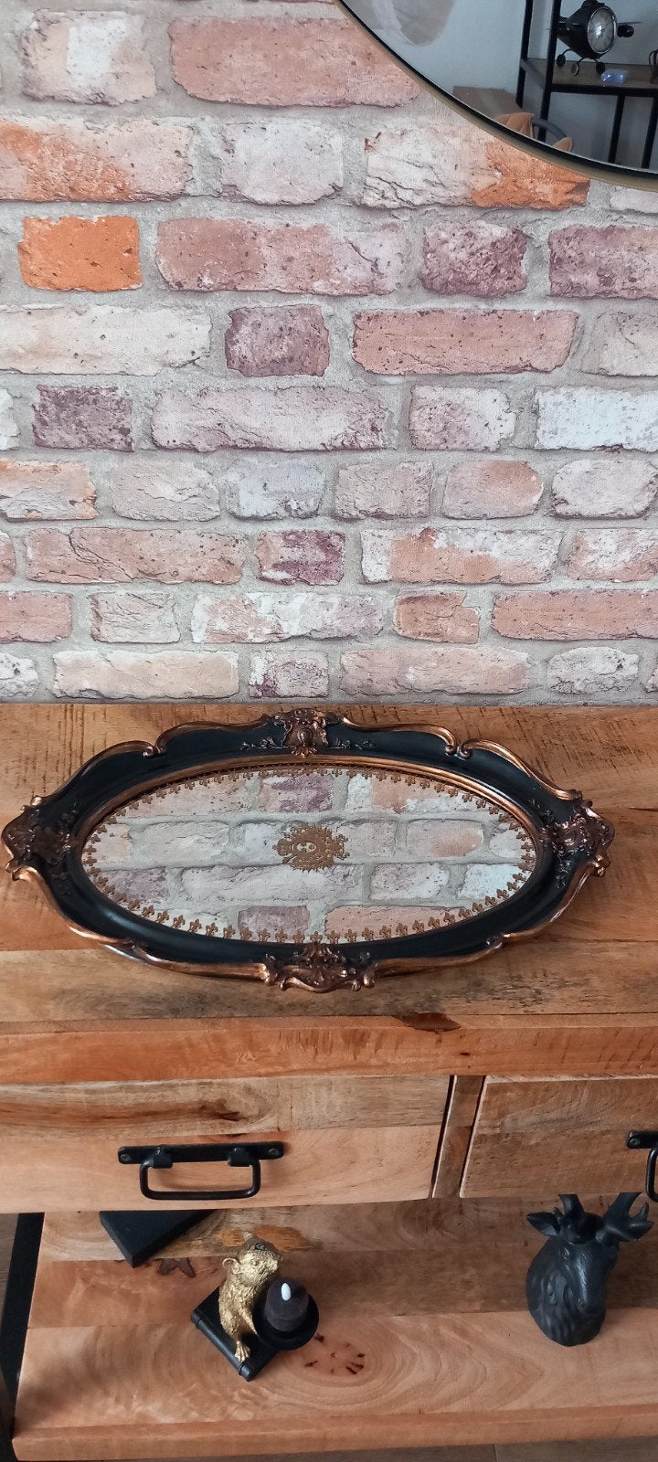 Baroque Collection:Grote 45cm Dienblad met Spiegel♥️NIEUW♥️, Huis en Inrichting, Dutch style, 1446dt, Nieuw, Ophalen of Verzenden