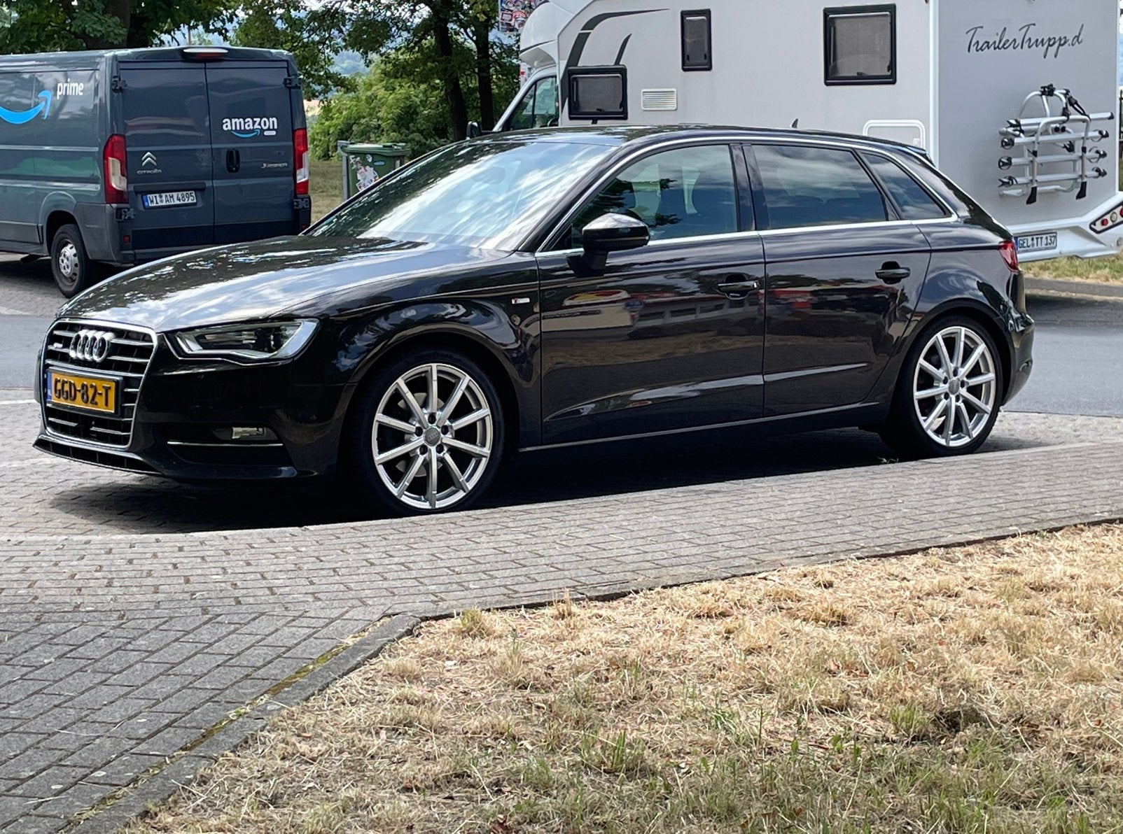 Audi A3 1.4 Tfsi 90KW Sportback S-line S-tronic Beluga Brown, Zwart, Bruin, Leder en Stof, 122 pk