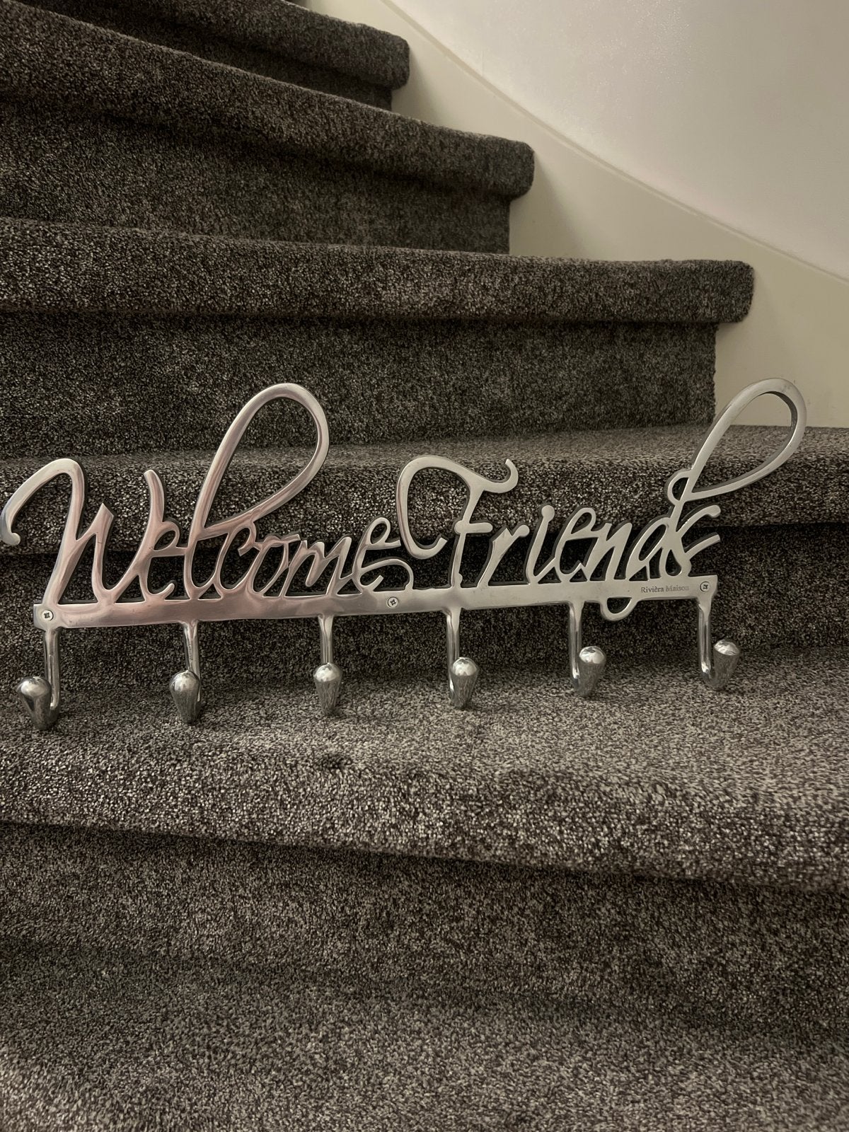 Riviera Maison 'Welcome Friends' Wandkapstok, Ophalen of Verzenden, Zo goed als nieuw, Metaal, Wandkapstok