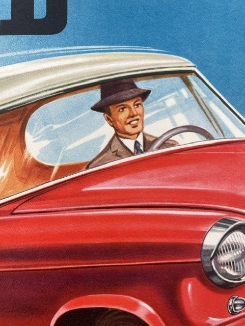 poster Borgward 1957 origineel affiche, Ophalen of Verzenden, Zo goed als nieuw, A1 t/m A3, Film en Tv