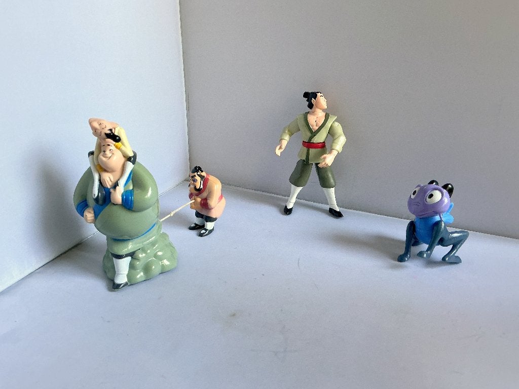 McDonalds 1998 # Mulan (3x), Ophalen of Verzenden, Overige figuren, Zo goed als nieuw, Beeldje of Figuurtje