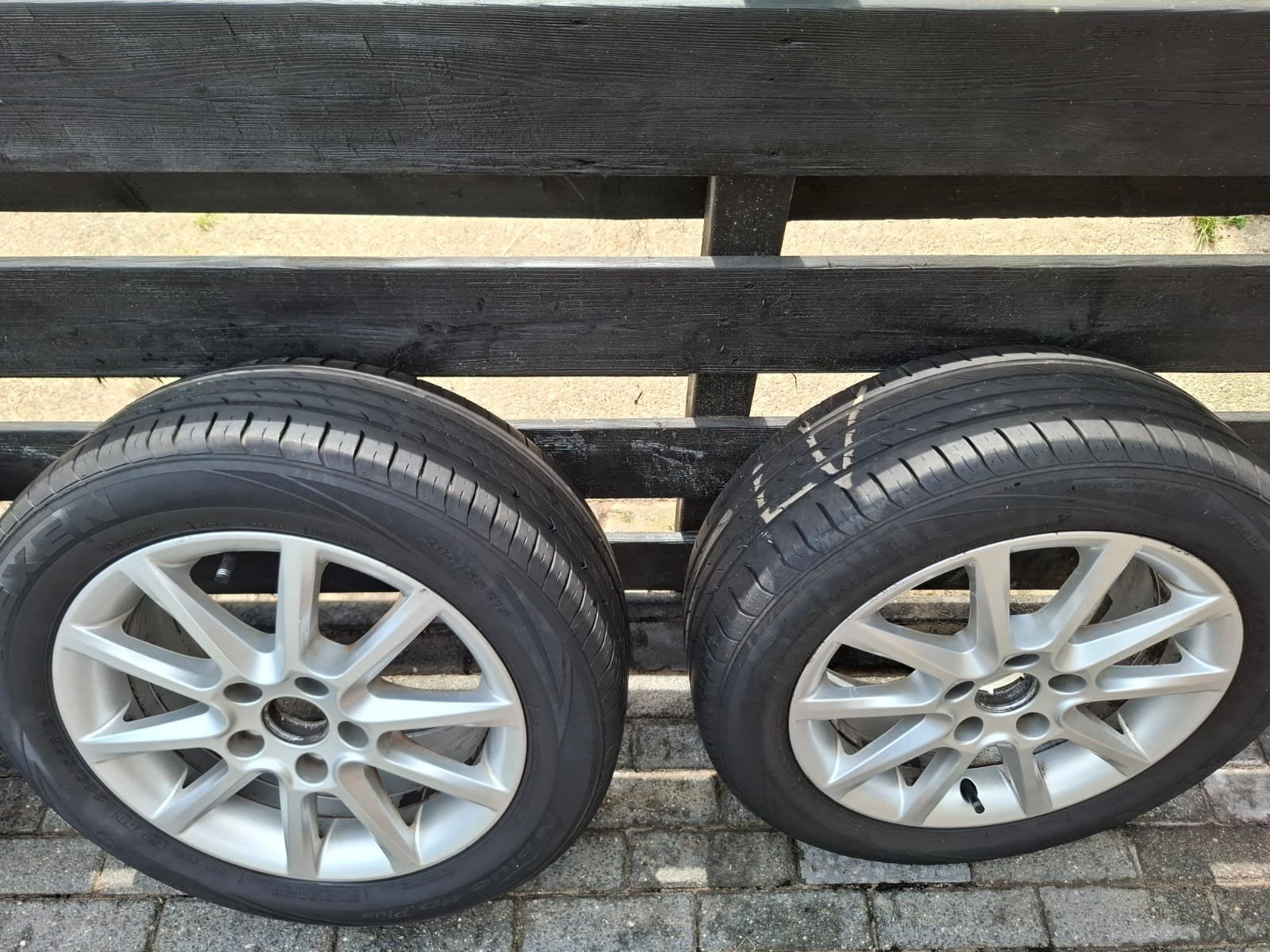 Set van 4 All Season banden met velgen - 205/55R16, Ophalen, Gebruikt, 16 inch, Banden en Velgen