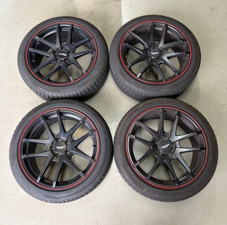 Velgen Inter Action Red HOT 17’ 5x100 POLO IBIZA Fabia A1, Auto-onderdelen, Ophalen, Velg(en), 17 inch, Personenwagen