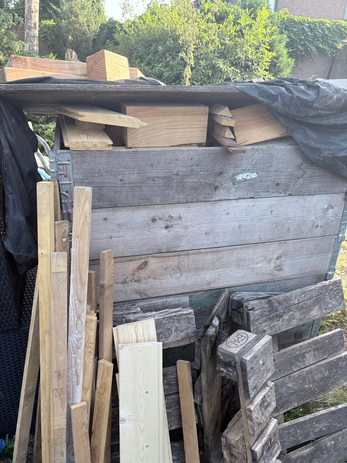 Diverse partij stookhout: planken, balken, pallets, Tuin en Terras, Haardhout, Ophalen, Overige houtsoorten