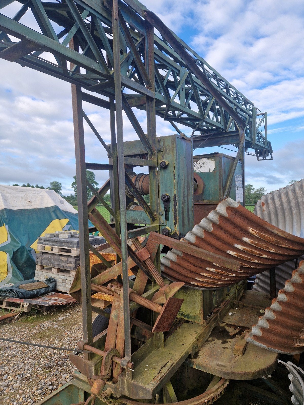 Stationaire motor met bouwkraan antiek, Ophalen of Verzenden, Elektromotor