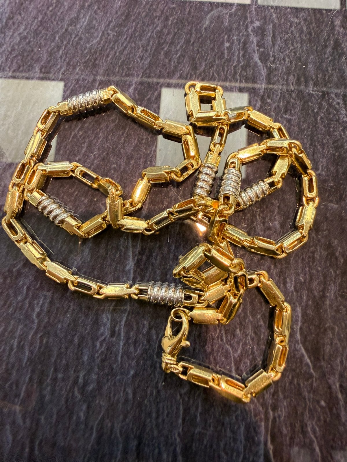 Prachtige 14 karaats gouden massieve monte carlo ketting, Ophalen of Verzenden, Zo goed als nieuw, Goud, Goud