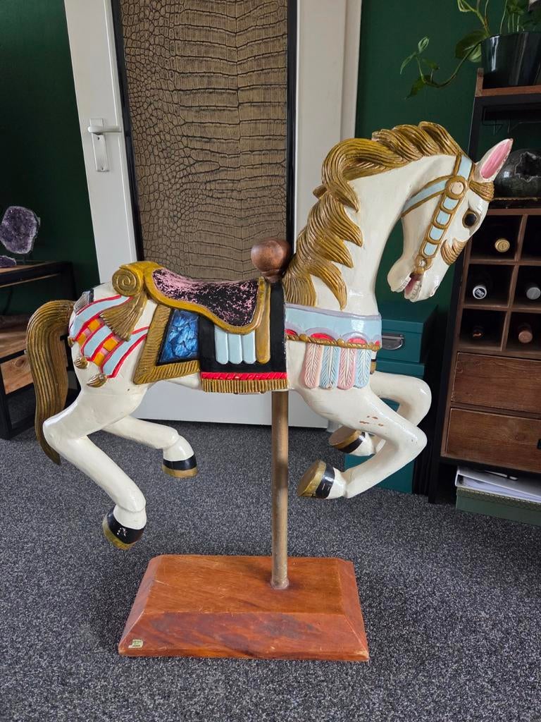 Houten carrousel/kermis paard, Antiek en Kunst, Kunst | Beelden en Houtsnijwerken, Ophalen