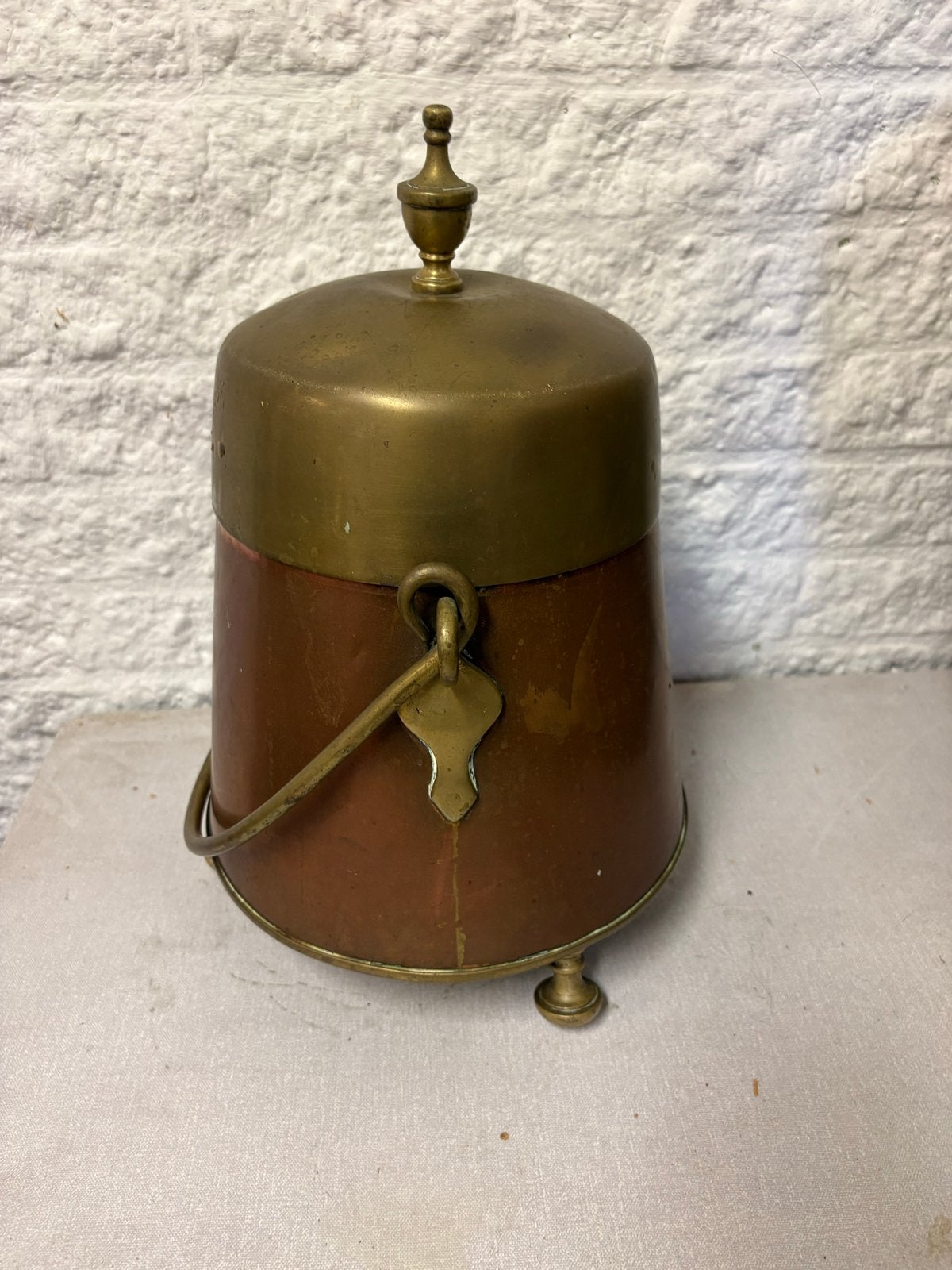 Antieke roodkoperen tabakspot uit circa 1900, Ophalen of Verzenden, Koper