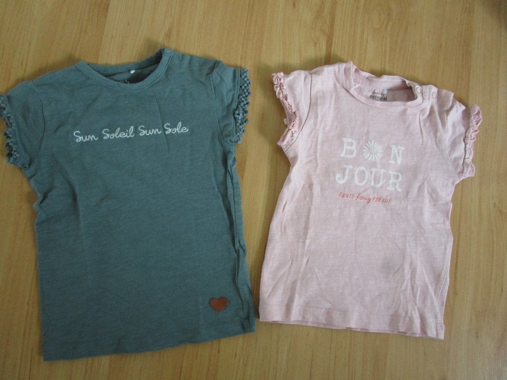 Prenatal - twee shirts maat 74, Kinderen en Baby's, Babykleding | Maat 74, Meisje, Ophalen of Verzenden, Zo goed als nieuw, Prenatal