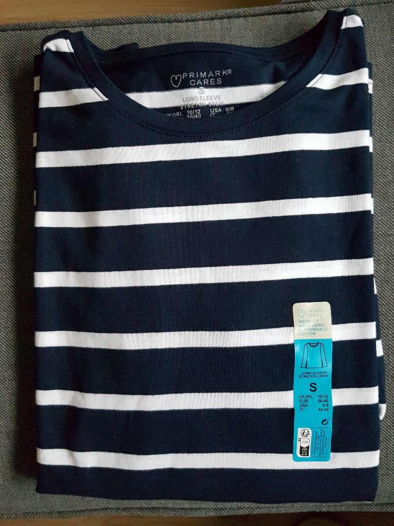Dames stretch longsleeve navy/wit maat S 38/40 *NIEUW*, Maat 38/40 (M), Blauw, Nieuw, Ophalen of Verzenden