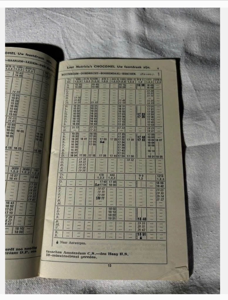 Speciale Dienst regeling 1937 Nederlandse Spoorwegen, Ophalen of Verzenden