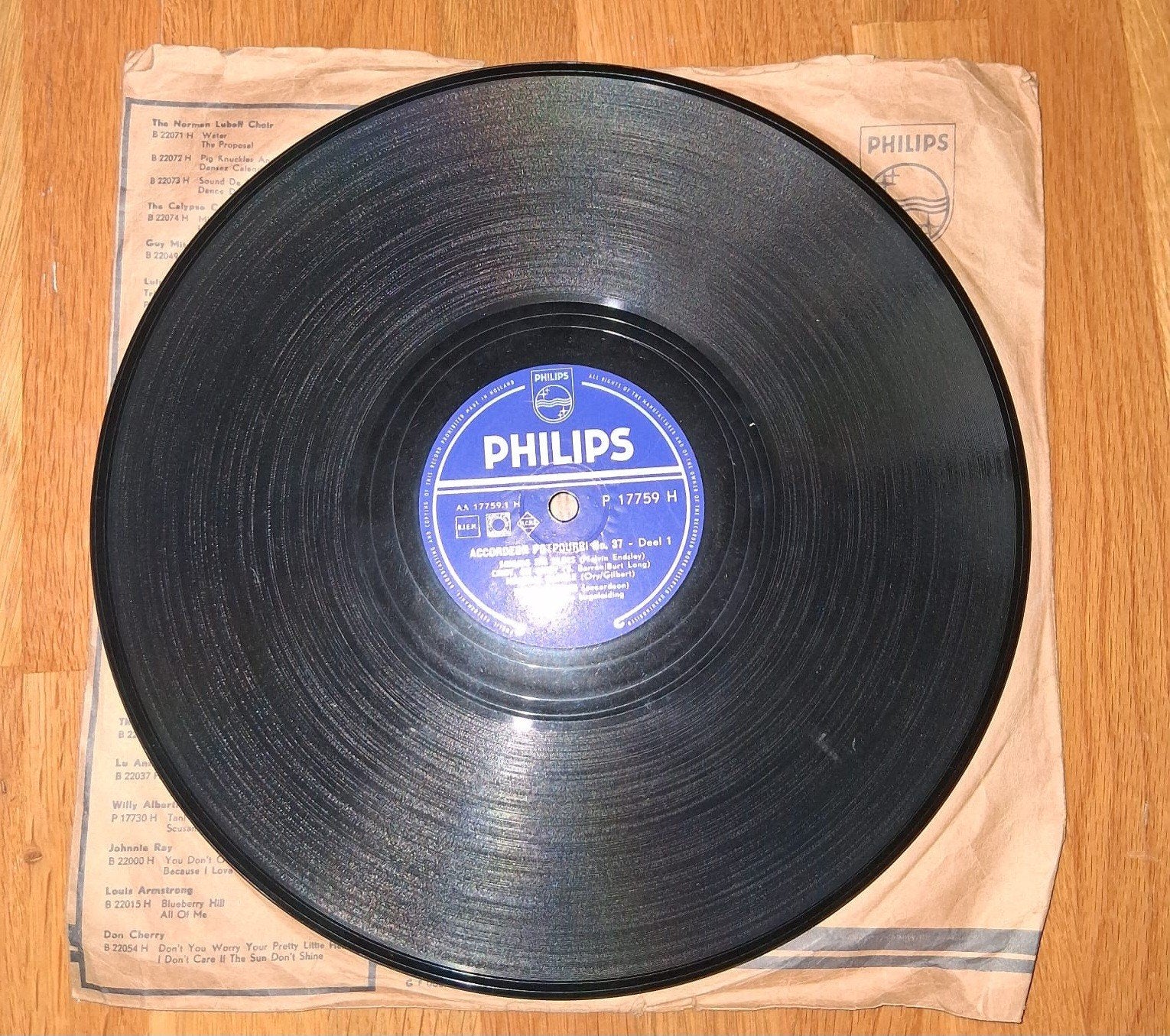 Philips Accordeon Parade No. 37 - Deel 2 Bakkeliet LP