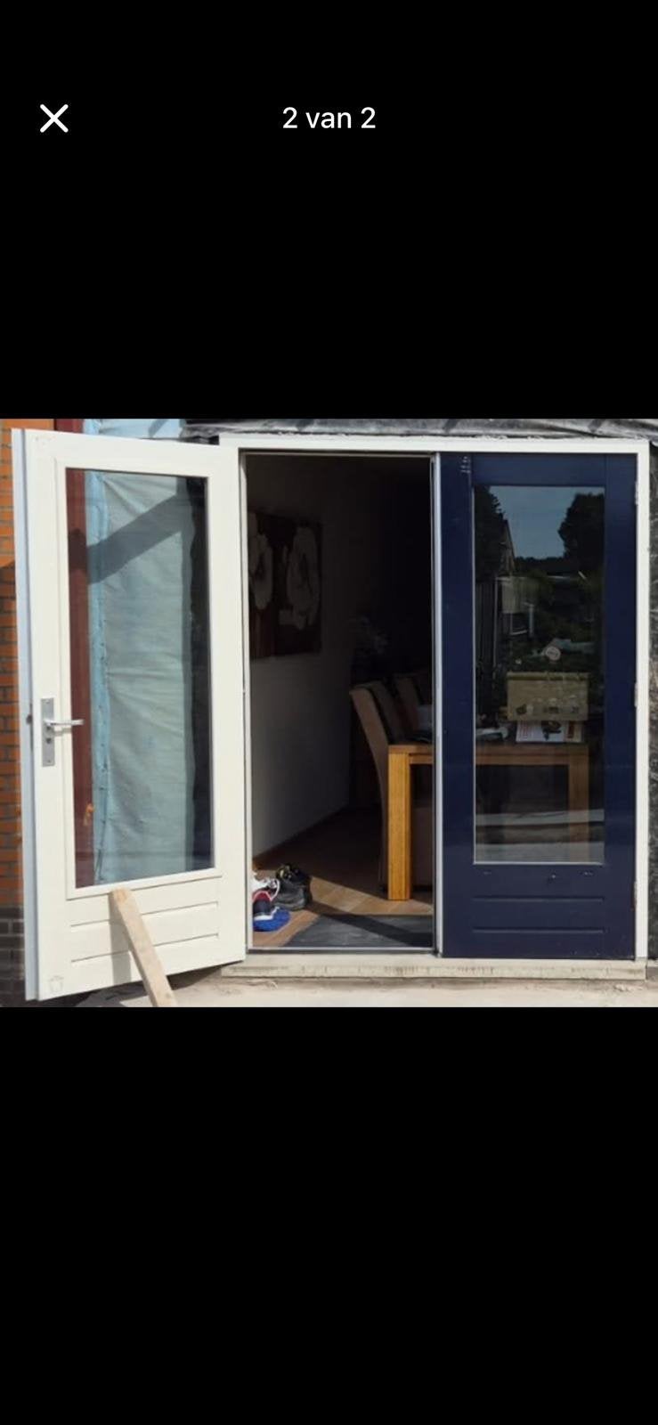 Openslaan deuren compleet kozijn en dorpel, Gebruikt, Deurkozijn, 150 tot 225 cm, Hout