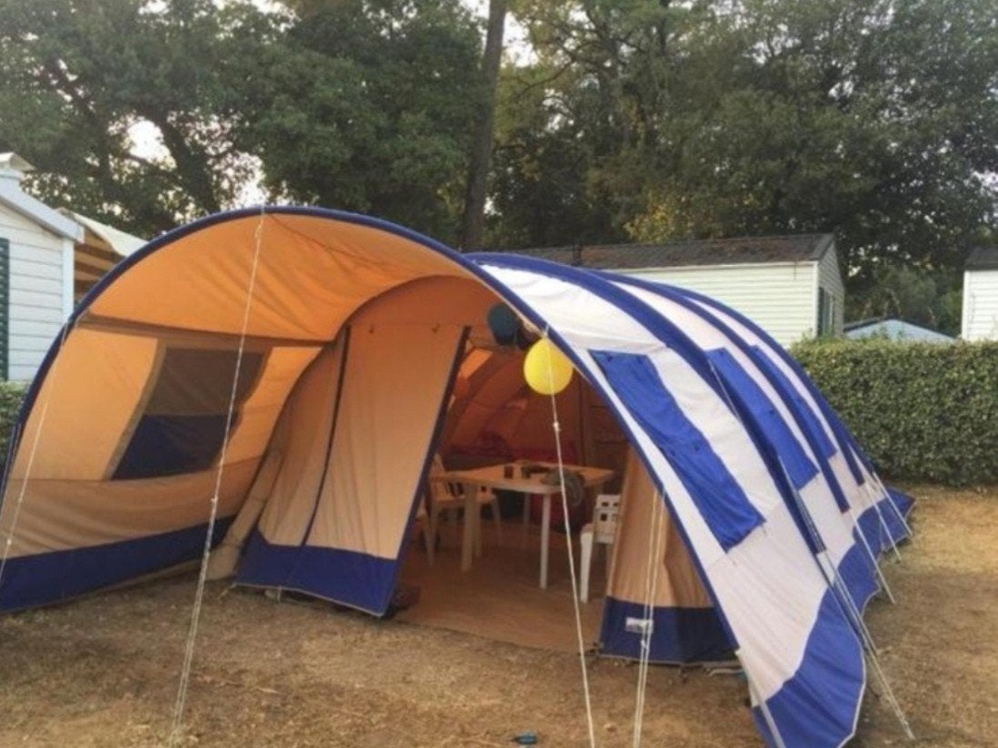 De Vrijbuiter Michigan 5 Cotton DLX tunneltent met luifel, Ophalen, Gebruikt, Tot en met 5