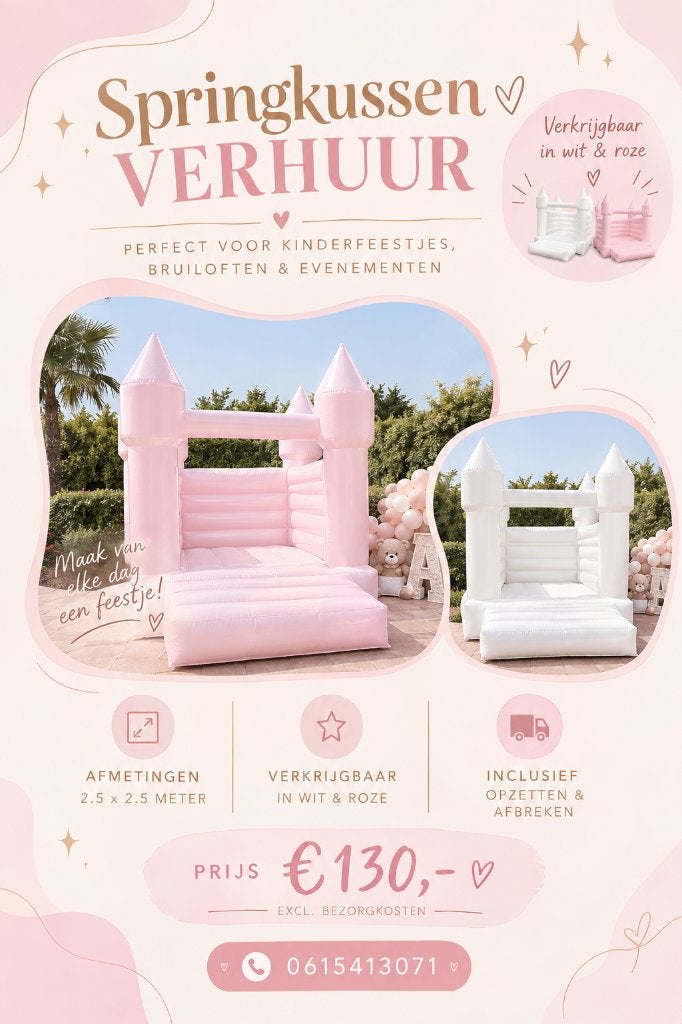 Springkussen verhuur, Ophalen, Zo goed als nieuw, Verjaardag