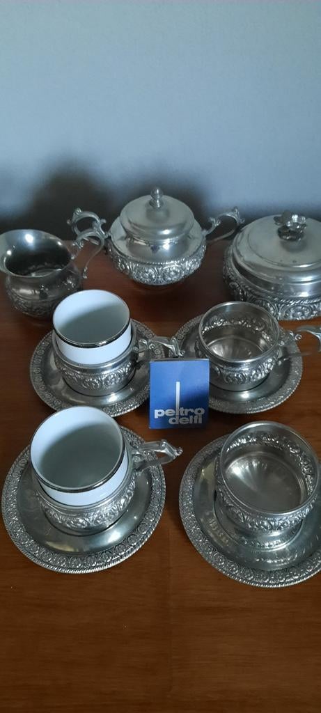 Vintage tinnen koffie servies, Ophalen of Verzenden