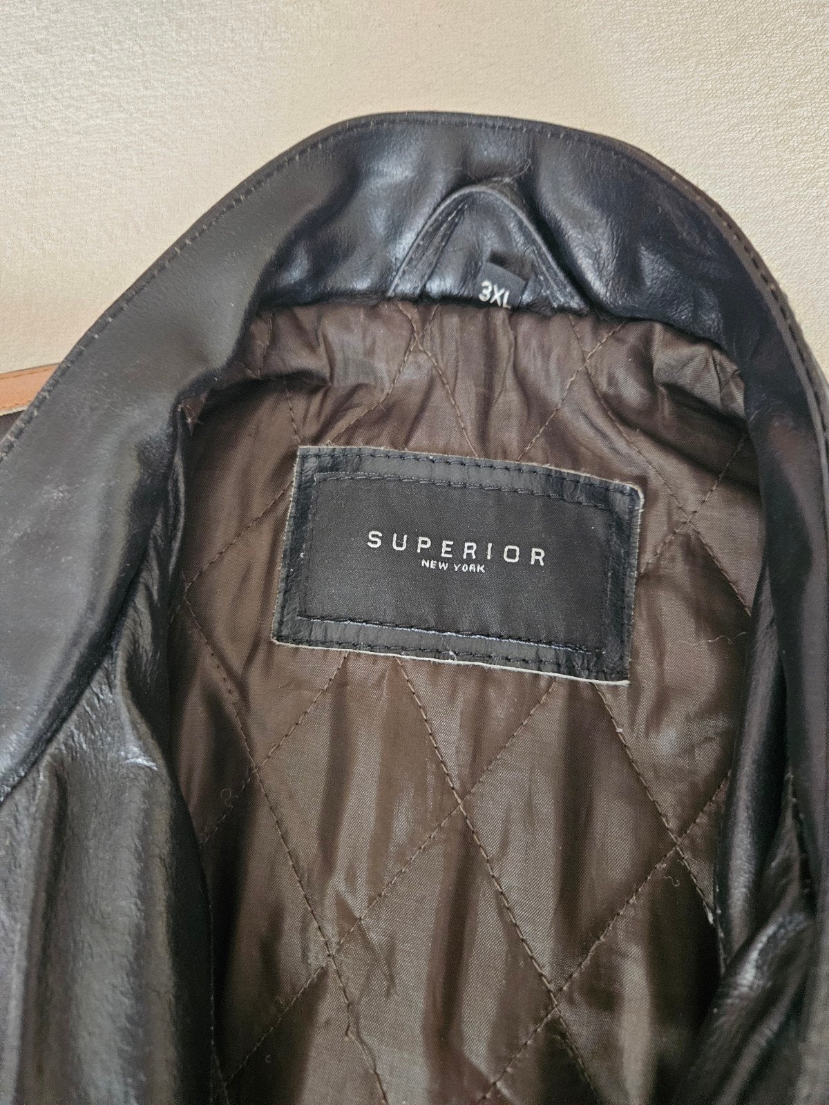 Leren motorjas Superior New York 3XL met patches, Ophalen of Verzenden