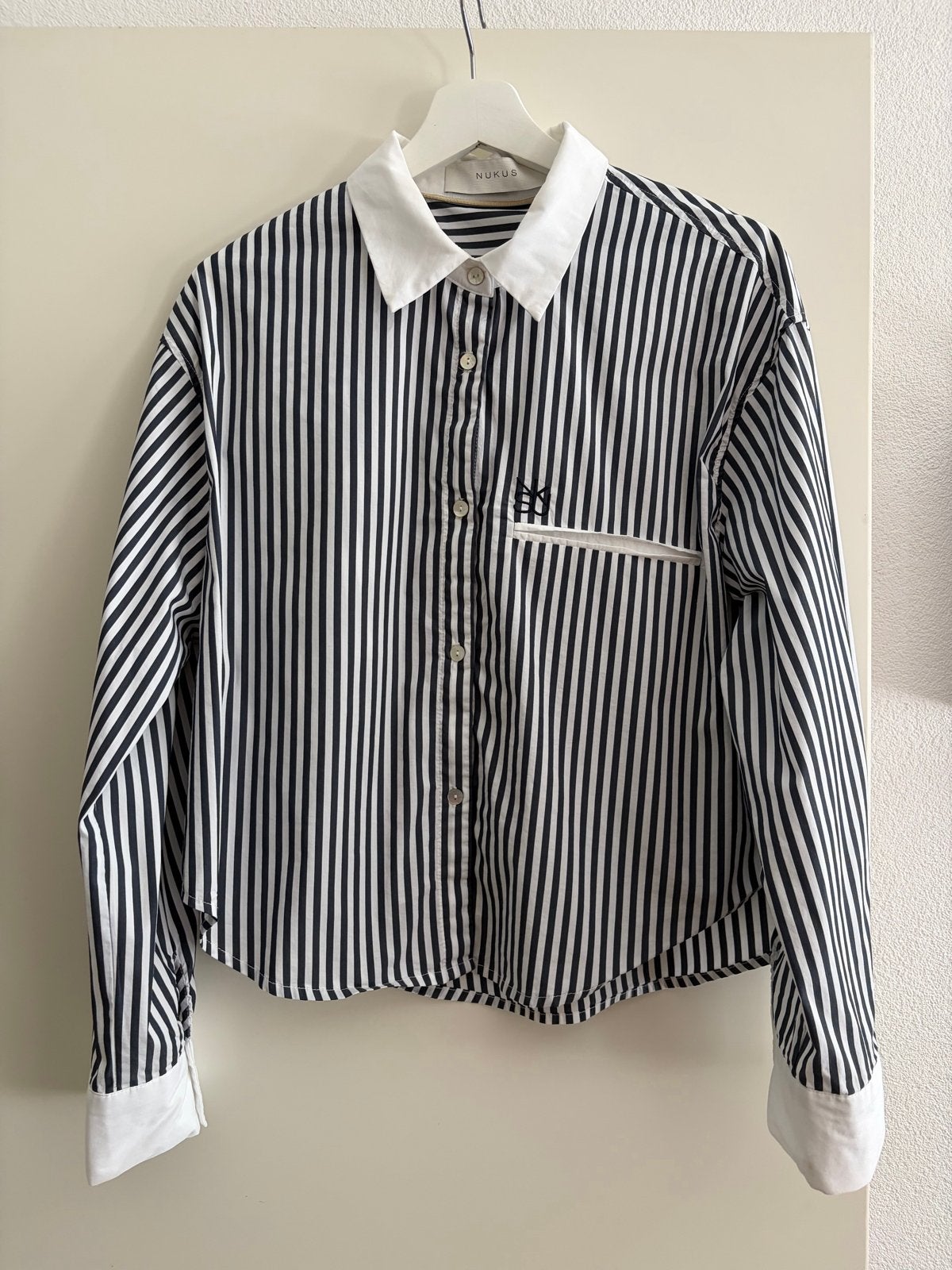 Nukus blauw wit gestreepte blouse maat L, Kleding | Dames, Ophalen of Verzenden, Zo goed als nieuw, Maat 42/44 (L), Blauw