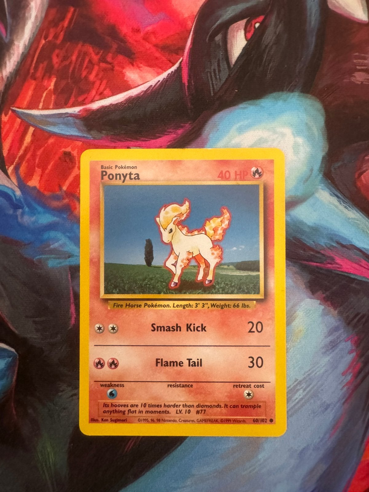 Pokémon kaarten Ponyta #60 Base, Ophalen of Verzenden, Zo goed als nieuw, Losse kaart