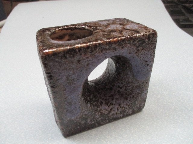 Vest blokvaas, lichtpaars, lava glazuur, Antiek en Kunst, Ophalen of Verzenden