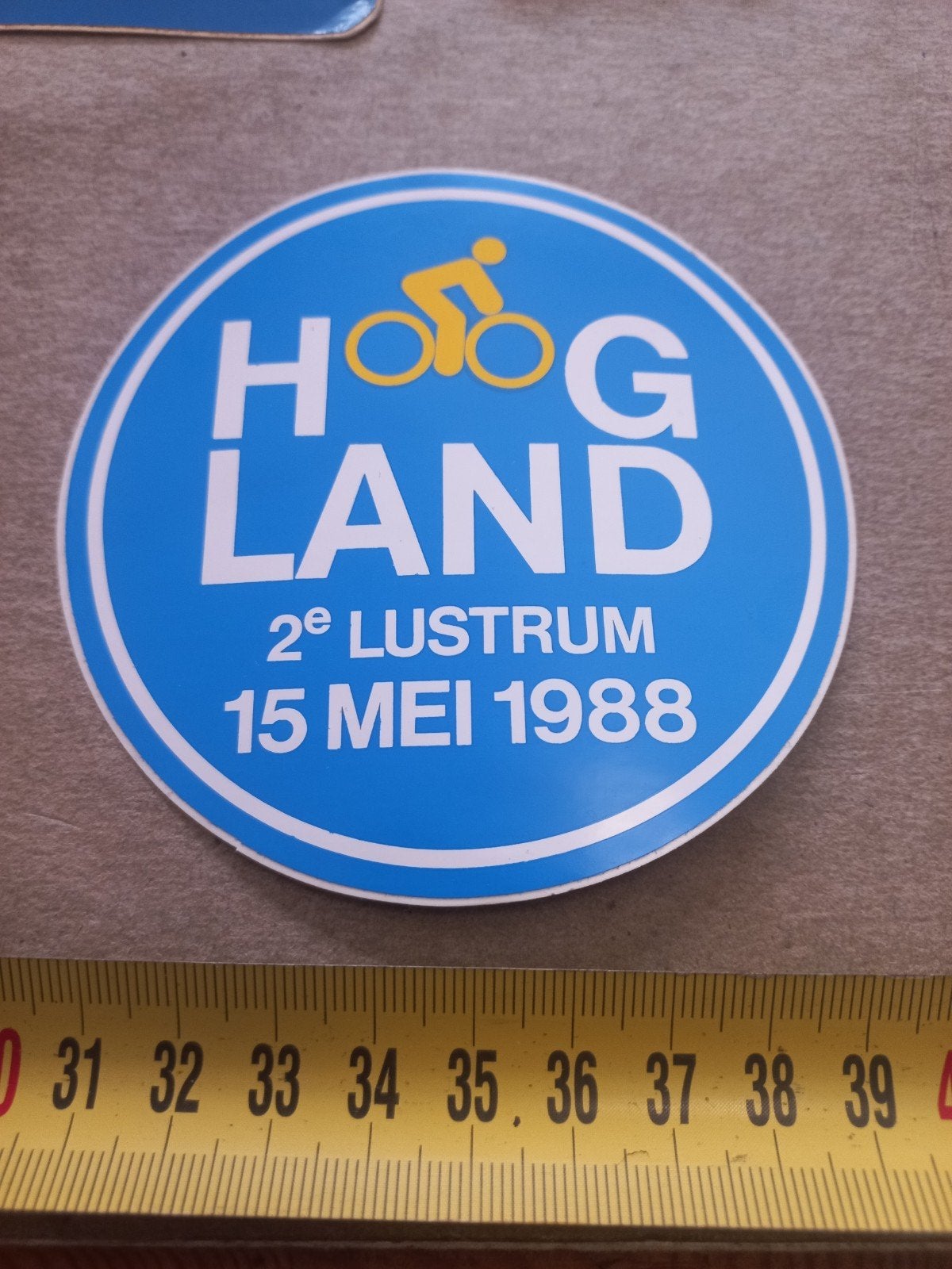 Vintage Hoogland 2e Lustrum 1988 Fietssticker, Ophalen of Verzenden, Gebruikt, Overige typen