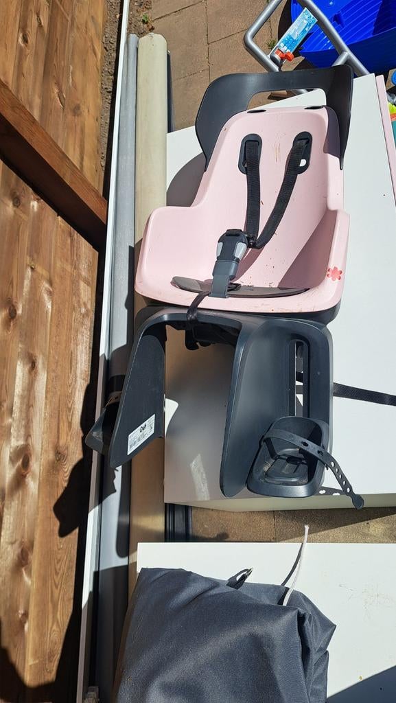 Bobike Exclusive Mini fietszitje roze/grijs, Ophalen, Achterzitje, Bobike, Gebruikt