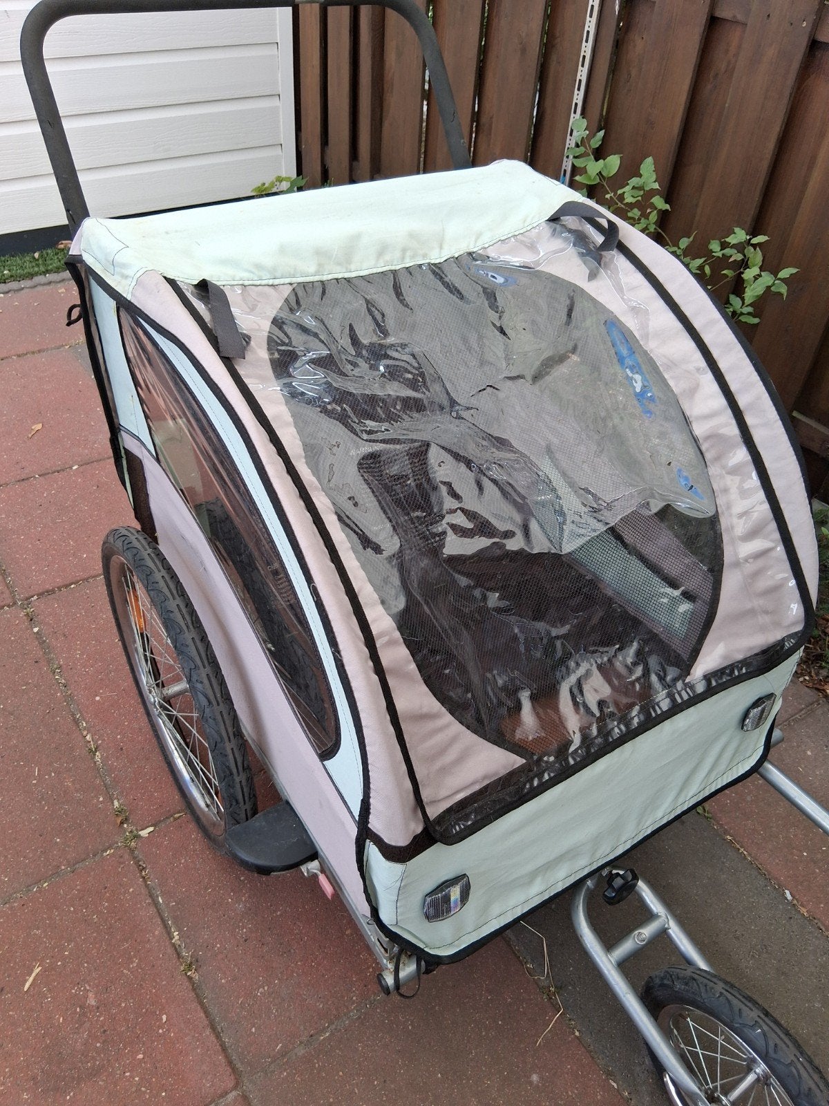 2 persoons fiets aanhangwagen Wandelwagen., Ophalen