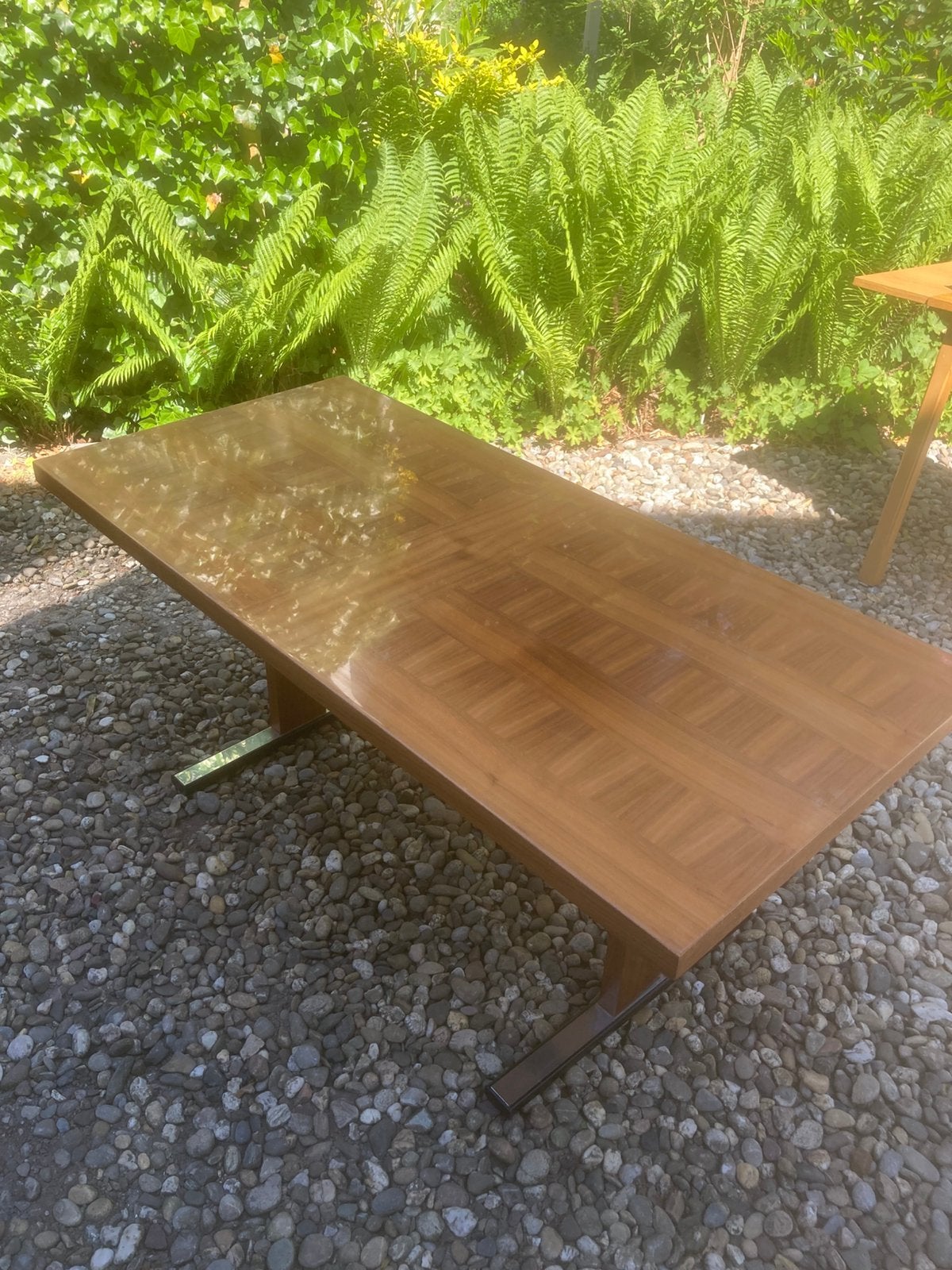 Grote vintage salontafel notenhout fineer, Ophalen
