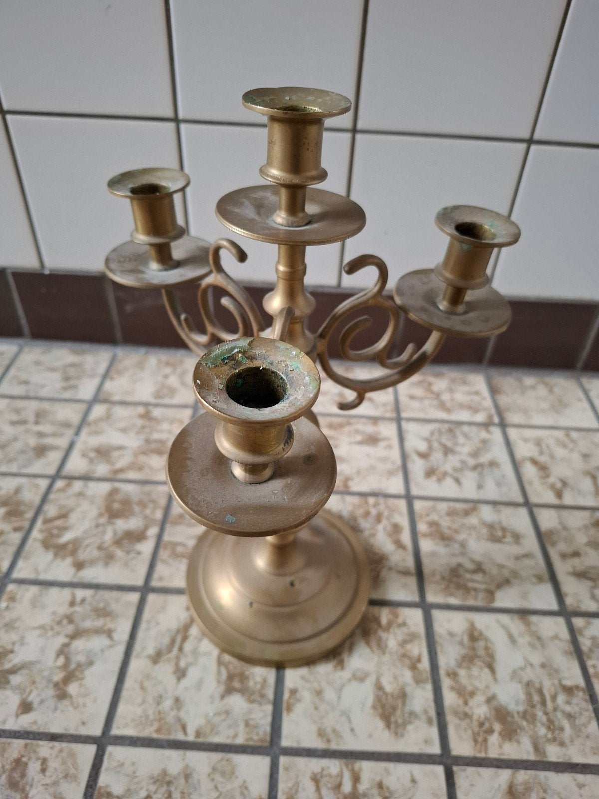 koperen kandelaar voor 4 kaarsen, Ophalen of Verzenden, Koper of Brons
