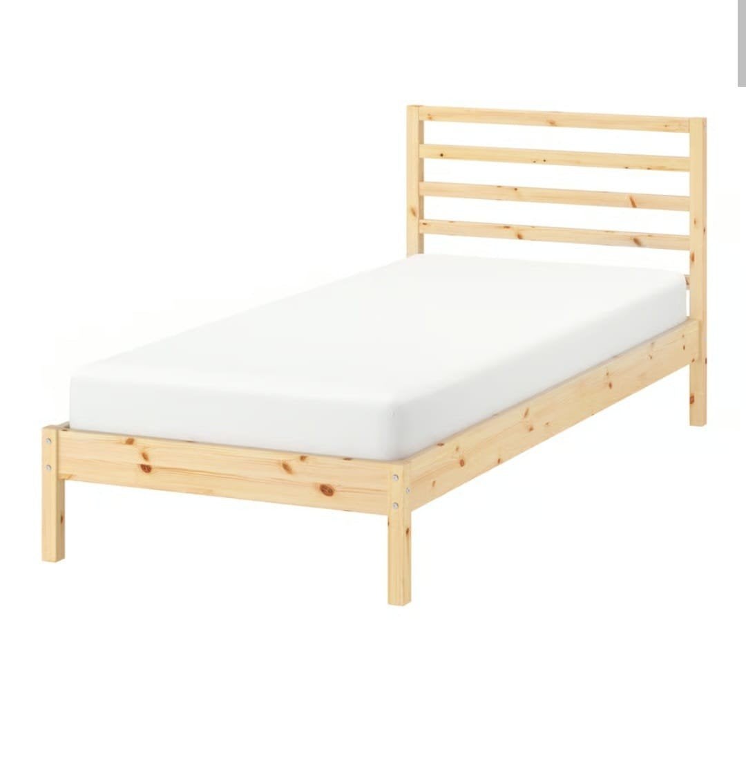 IKEA bed TARVA z.g.a.n. inclusief lattenbodem, Huis en Inrichting, Ophalen, Scandinavisch, minimalistisch, Gebruikt, 90 cm