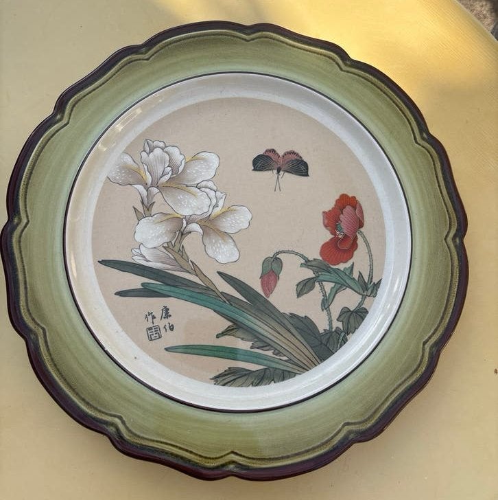 Vintage Schramberger Majolikafabrik Wandbord Bloemen, Ophalen of Verzenden