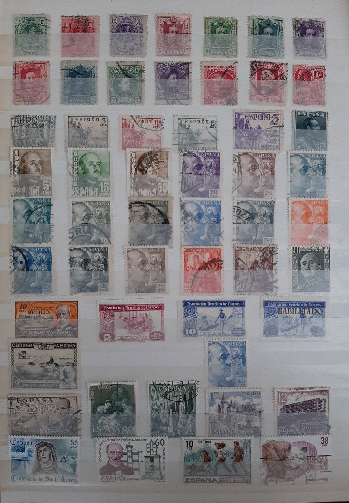 4 Kaarten Oude Klassieke Postzegels Spanje Nr. 5 Gestempeld, Postzegels en Munten, Ophalen, Gestempeld
