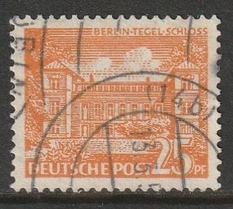 Berlijn 1949 50 Tegeler Slot 25p, Gest, Ophalen of Verzenden, Overige periodes, Gestempeld