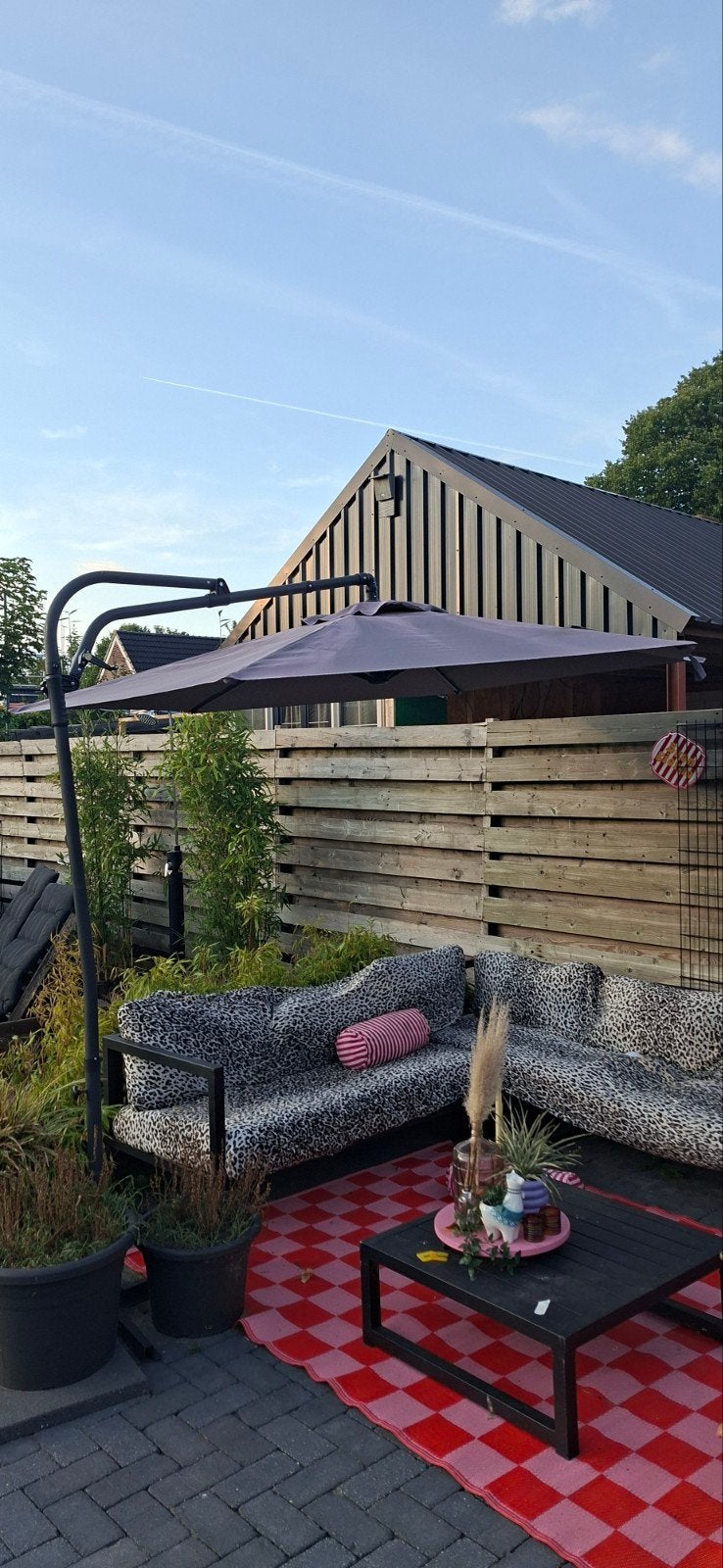 zweef parasol icl voet, Ophalen of Verzenden, Zweefparasol
