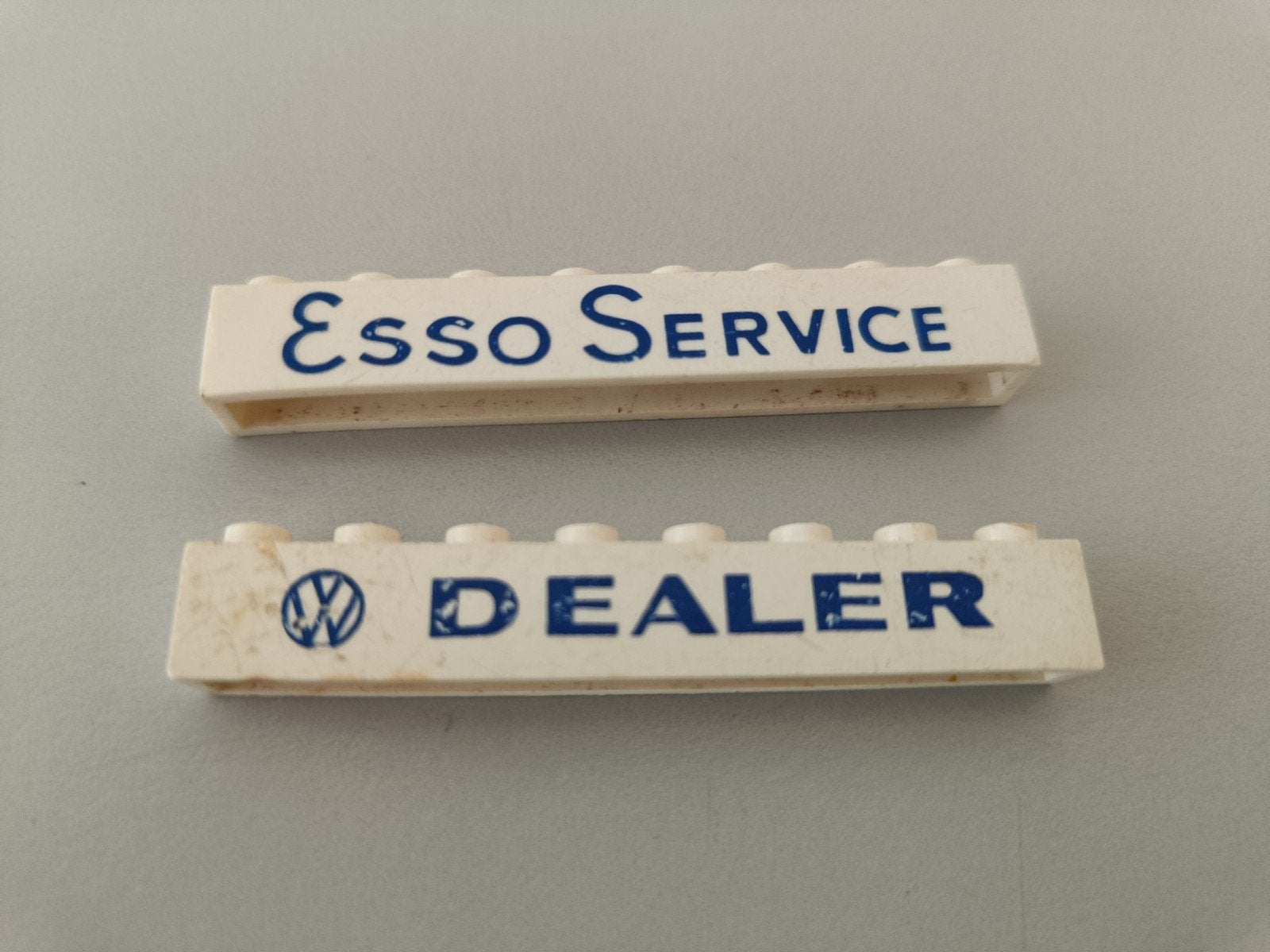 Lego bedrukte holle stenen Esso en VW dealer, jaren 50, Ophalen of Verzenden, Gebruikt, Lego