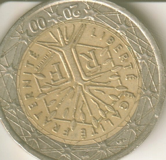 2 euro 2000 frankrijk, Postzegels en Munten, Verzenden, Frankrijk, 2 euro