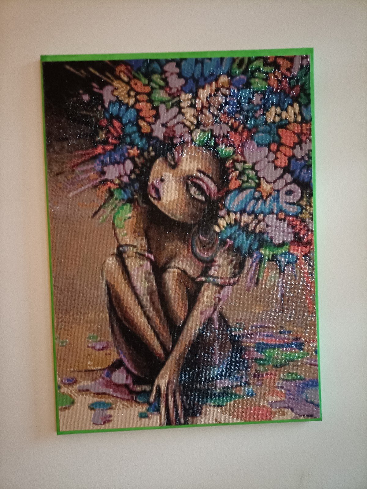 Diamond Painting: Vrouw met Bloemenhaar, Ophalen, Nieuw, Schilderij