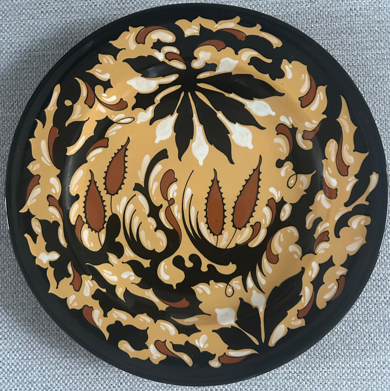 Groot art deco - nouveau plateel wandbord Regina Gouda, Verzenden