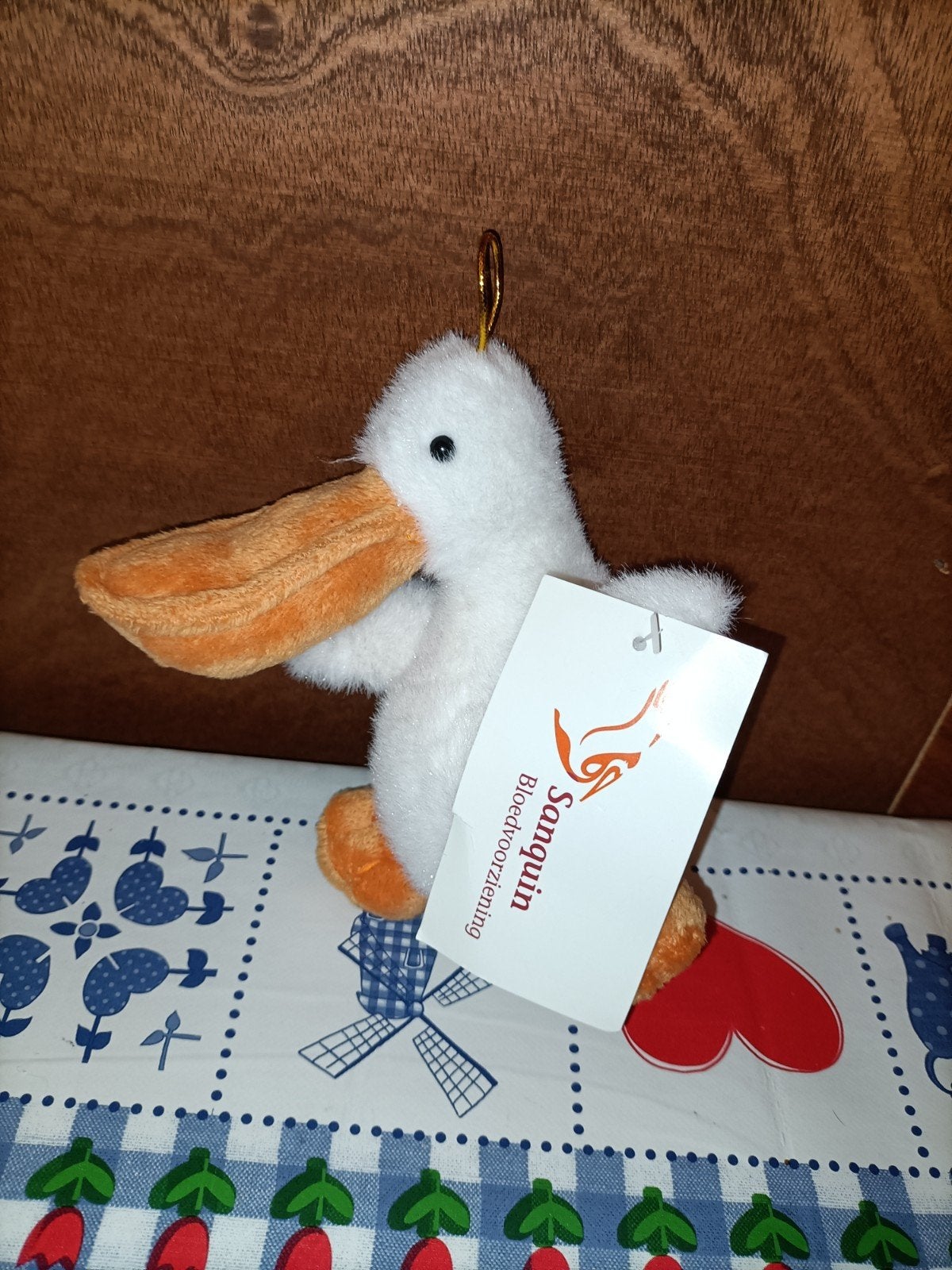 Sanquin bloedbank pelikaan knuffeltje nieuw met kaartje, Ophalen of Verzenden, Nieuw
