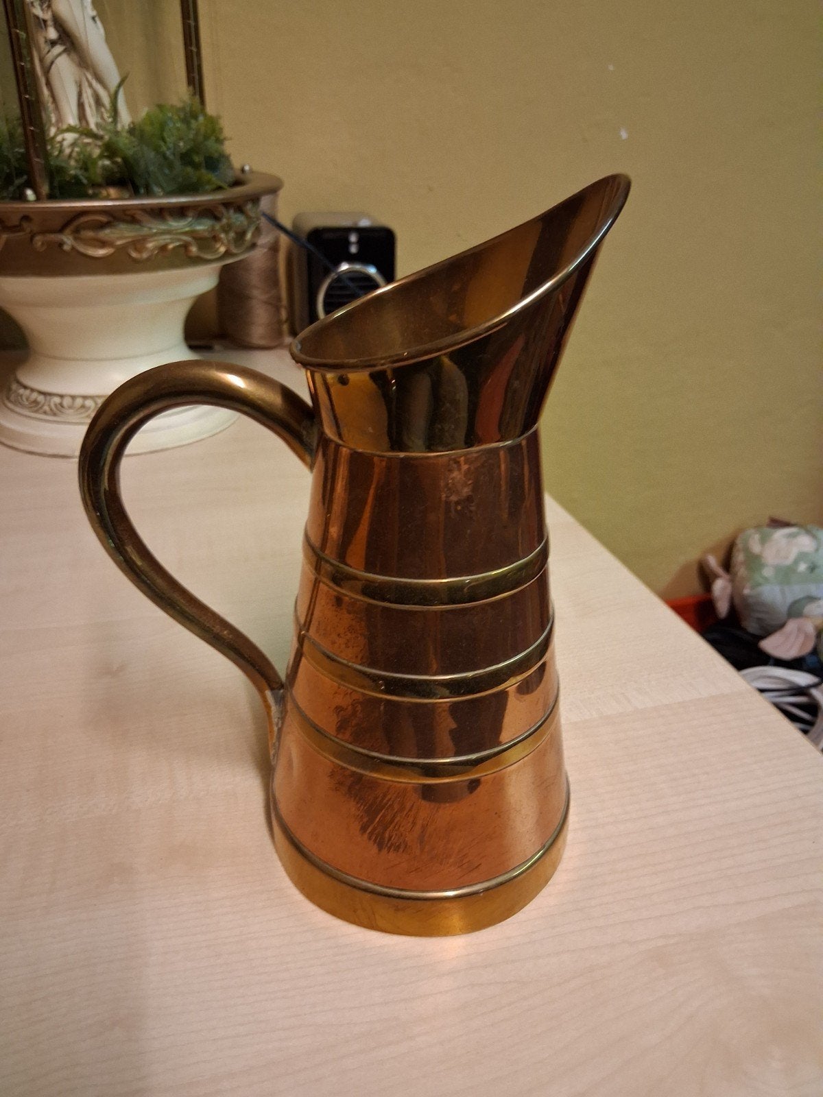 Prachtige Vintage Koperen en Messing Schenkkan, Ophalen of Verzenden, Koper