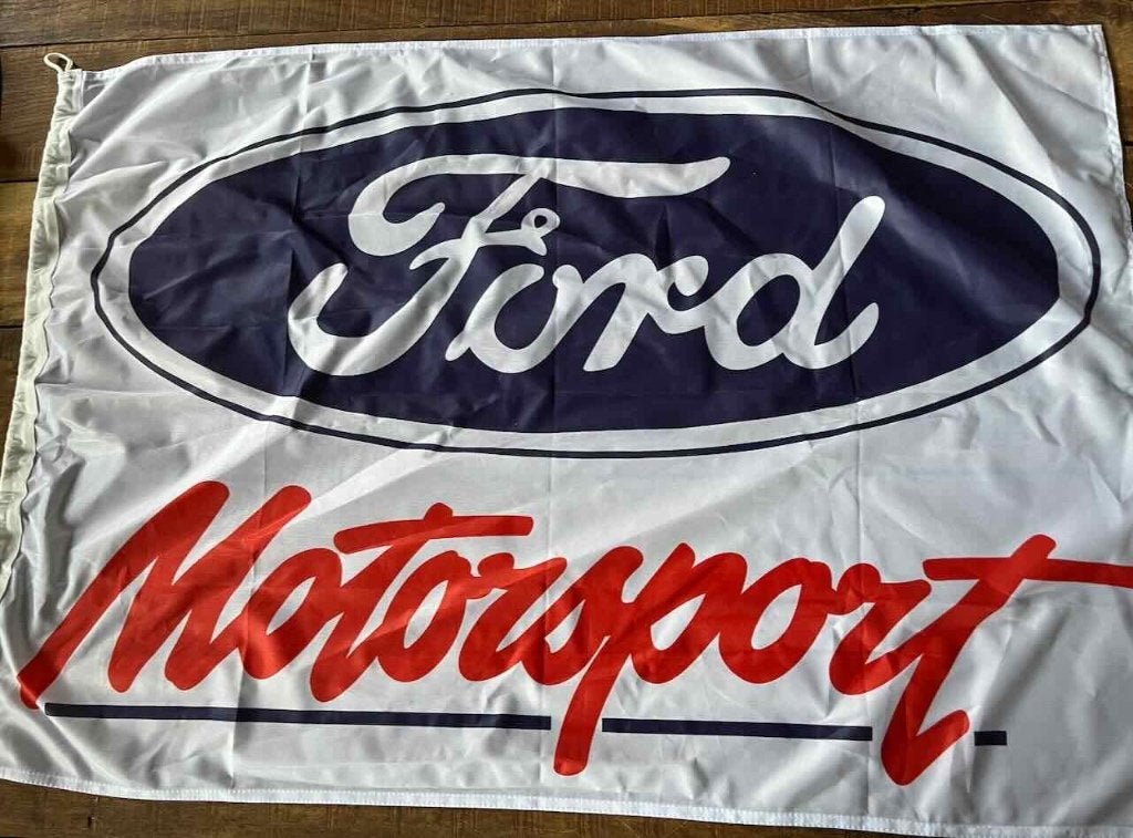 FORD Motorsport  garage    - reclame vlag 100x 70, Ophalen of Verzenden, Zo goed als nieuw, Auto's