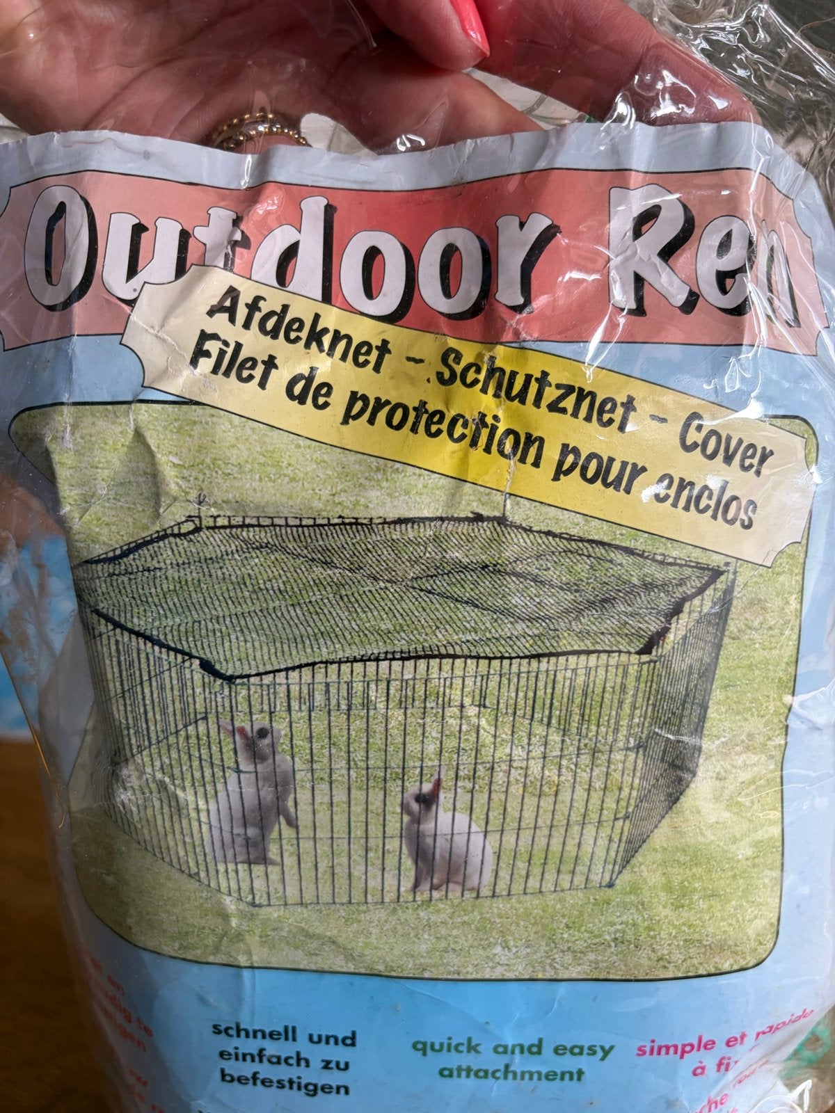 Afdeknet konijnenren - incl 6 klemmen, Dieren en Toebehoren, Ophalen of Verzenden, Nieuw, Overige typen