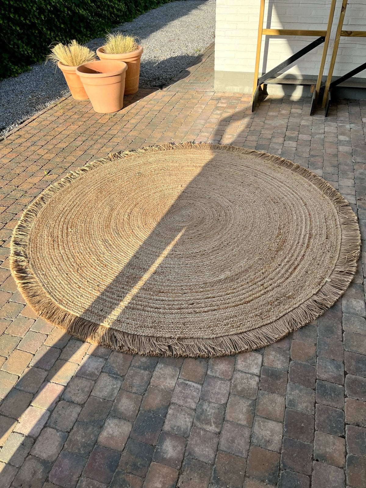Sisal Vloerkleed Ibiza Style - Rond, Natuur, Ø 2.10m, Huis en Inrichting, Stoffering | Tapijten en Kleden, Ophalen, Beige, Rond
