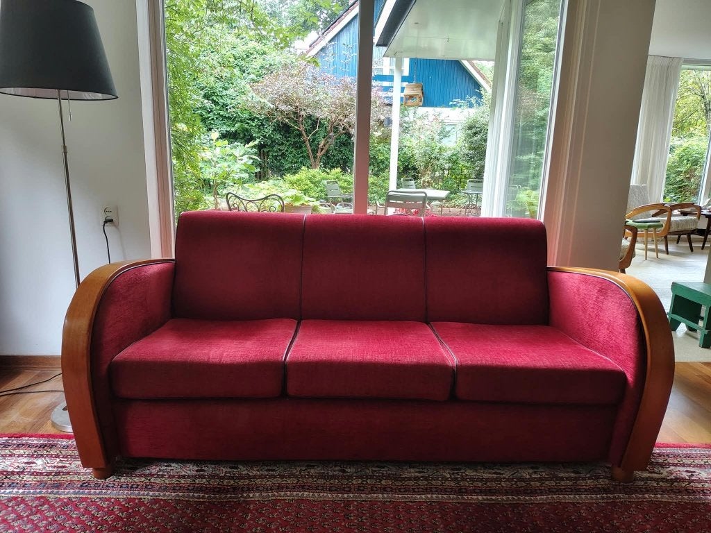 Art-deco stijl 3 zits bank Rooker 2 DSC, Ophalen, Hout, Gebruikt, Art deco